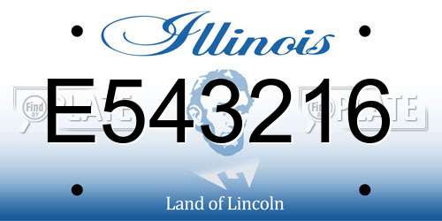 E543216 Illinois License Plate