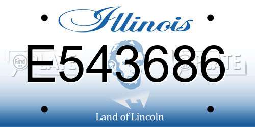 E543686 Illinois License Plate