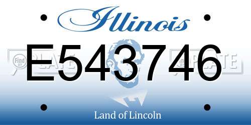 E543746 Illinois License Plate