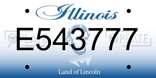 E543777 Illinois License Plate