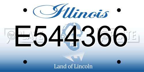 E544366 Illinois License Plate