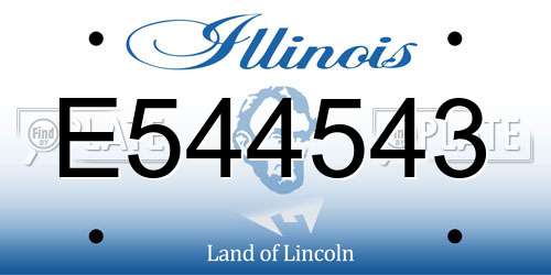 E544543 Illinois License Plate