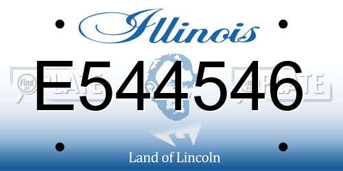 E544546 Illinois License Plate