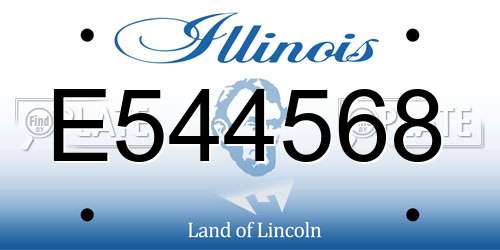 E544568 Illinois License Plate
