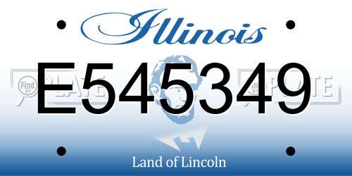 E545349 Illinois License Plate