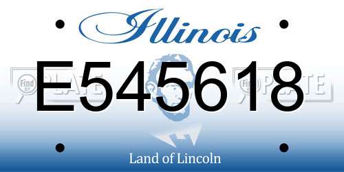 E545618 Illinois License Plate