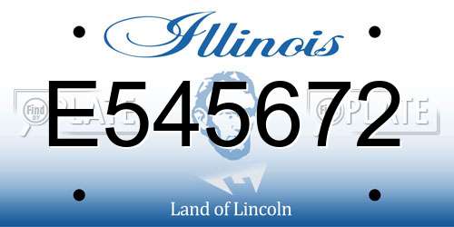 E545672 Illinois License Plate