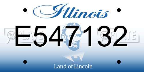 E547132 Illinois License Plate
