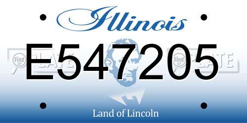 E547205 Illinois License Plate