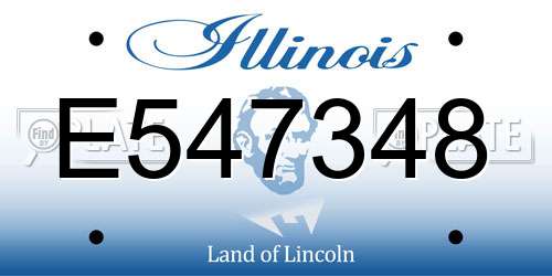 E547348 Illinois License Plate