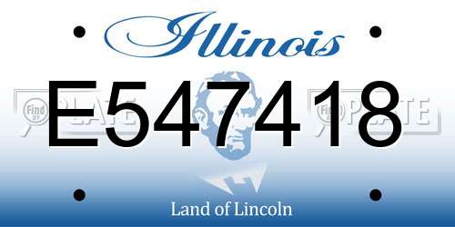 E547418 Illinois License Plate