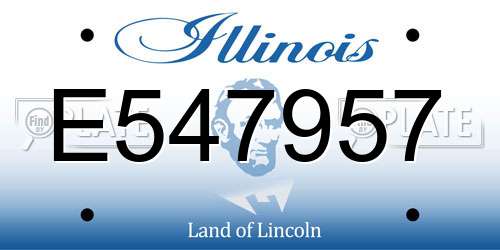 E547957 Illinois License Plate