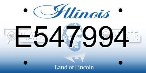 E547994 Illinois License Plate