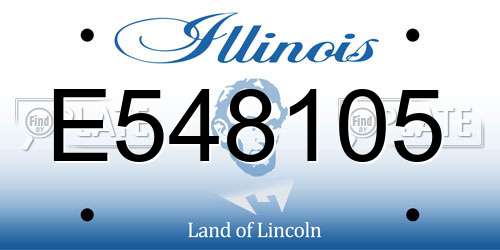 E548105 Illinois License Plate