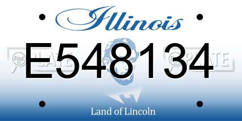 E548134 Illinois License Plate