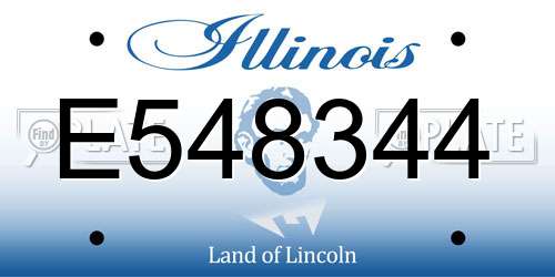 E548344 Illinois License Plate