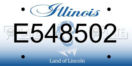 E548502 Illinois License Plate