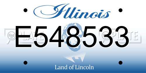 E548533 Illinois License Plate