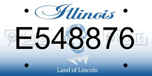 E548876 Illinois License Plate