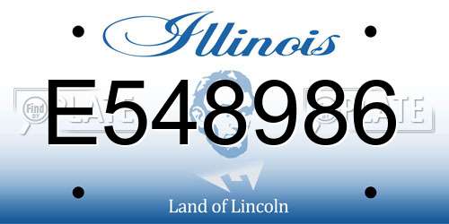 E548986 Illinois License Plate