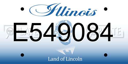 E549084 Illinois License Plate