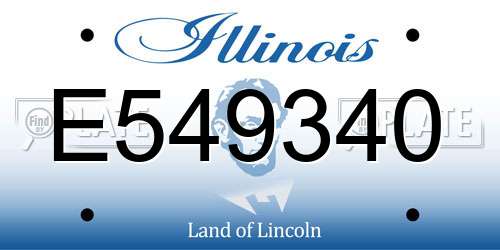 E549340 Illinois License Plate
