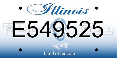 E549525 Illinois License Plate