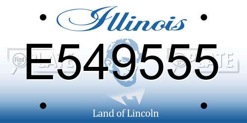 E549555 Illinois License Plate