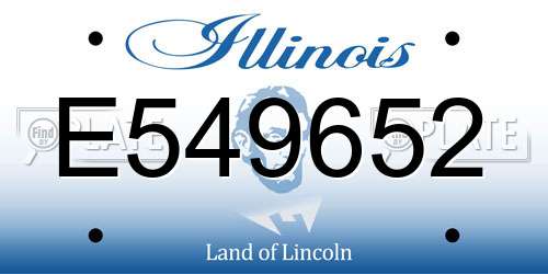 E549652 Illinois License Plate