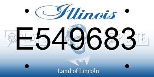 E549683 Illinois License Plate