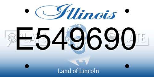 E549690 Illinois License Plate