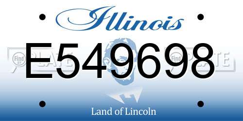 E549698 Illinois License Plate