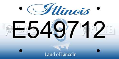 E549712 Illinois License Plate