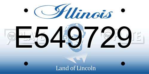 E549729 Illinois License Plate
