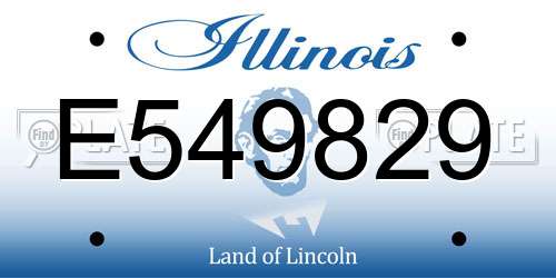 E549829 Illinois License Plate