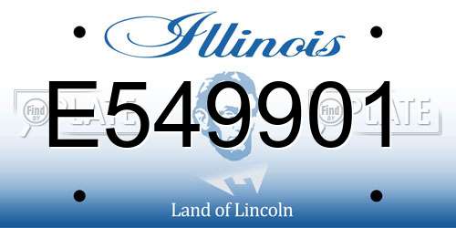 E549901 Illinois License Plate