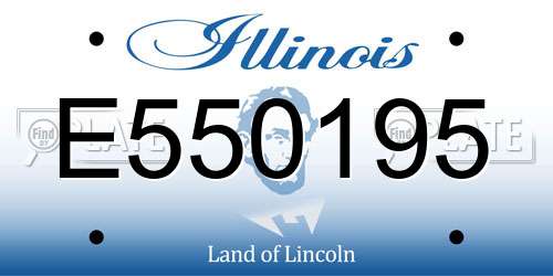 E550195 Illinois License Plate