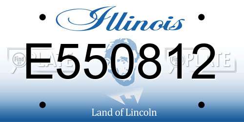 E550812 Illinois License Plate