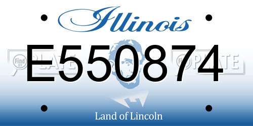 E550874 Illinois License Plate