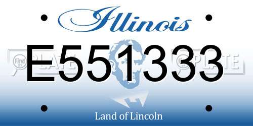 E551333 Illinois License Plate