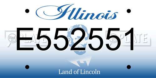 E552551 Illinois License Plate