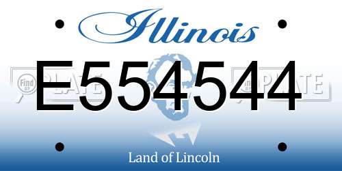 E554544 Illinois License Plate