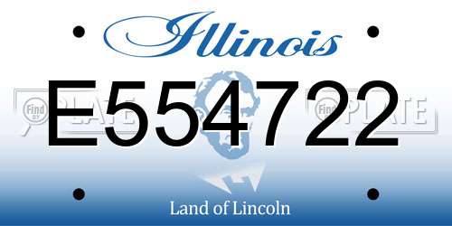 E554722 Illinois License Plate