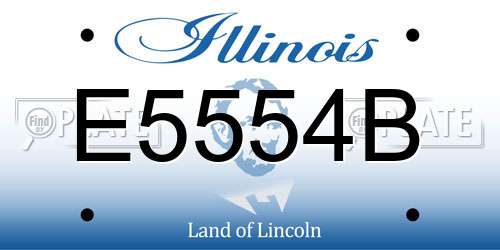 E5554B Illinois License Plate