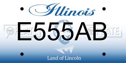 E555AB Illinois License Plate