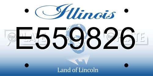 E559826 Illinois License Plate