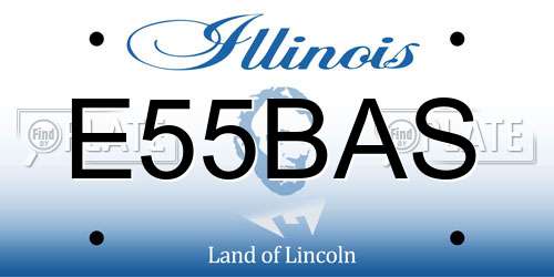 E55BAS Illinois License Plate