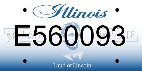 E560093 Illinois License Plate