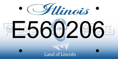 E560206 Illinois License Plate