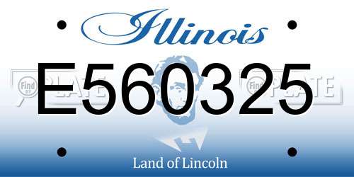 E560325 Illinois License Plate